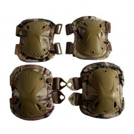 Set de protectie ideallstore®, tactical gear, genunchiere si cotiere, nylon, marime universala, camuflaj