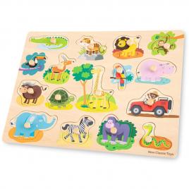 Puzzle lemn safari 17 piese new