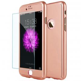 Husa Full Cover  360(fata + spate + folie sticla) pentru iPhone 6 / 6S Rose Gold