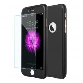 Husa Full Cover  360(fata + spate + geam sticla) pentru iPhone 7 Negru