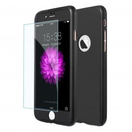 Husa Full Cover  360(fata + spate + geam sticla) pentru iPhone 8 Plus Negru