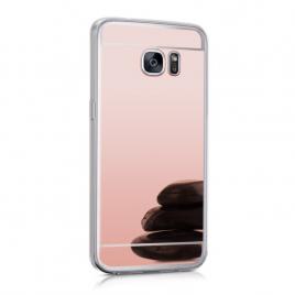 Husa cu efect de oglinda Samsung Galaxy S6 Edge Rose-Gold Perfect Fit