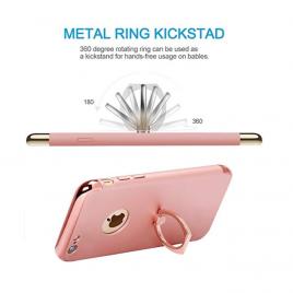 Husa cu folie de protectie inclusa pentru iPhone 6 PlusPro Ring Gold Plated Perfect Fit