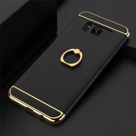 Husa de protectie pentru Samsung Galaxy A5 2017 Luxury Black Plated cu Inel de sustinere