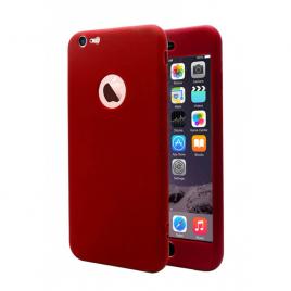 Husa pentru Apple iPhone 6 / Apple iPhone 6S Rosu Fullcover cu acoperire completa  360grade cu folie protectie de sticla gratis