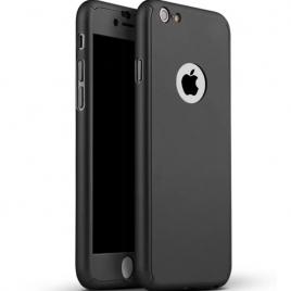 Husa pentru Apple iPhone 7 Black acoperire completa  360grade cu folie de sticla gratis