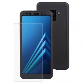 Husa protectie pentru Samsung Galaxy A8 2018 FullBody Negru acoperire completa  360grade cu folie de protectie gratis