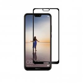 Folie de sticla FULL GLUE pentru Huawei P20 Lite GloMax 5D Negru lipici pe toata suprafata