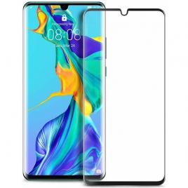 Folie de sticla FULL GLUE pentru Huawei P30 GloMax 5D Negrulipici pe toata suprafata