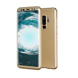 Husa GloMax FullBody Auriu pentru Samsung Galaxy A8 2018 cu folie de sticla inclusa