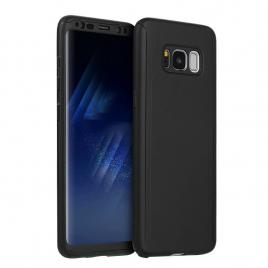 Husa GloMax FullBody Negru pentru Samsung Galaxy S8 cu folie de sticla inclusa