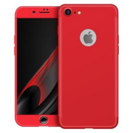 Husa GloMax FullBody Rosu pentru Apple iPhone 7 Plus cu folie de sticla inclusa