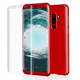 Husa GloMax FullBody Rosu pentru Samsung Galaxy S9 Plus cu folie de sticla inclusa