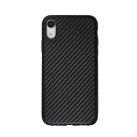 Husa pentru Apple iPhone XR GloMax Perfect Fit cu insertii de carbon negru