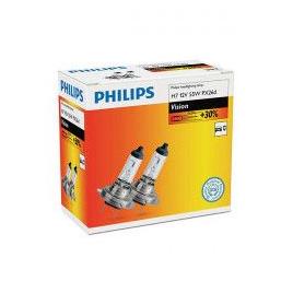 Set 2 becuri farH7 60/55W 12V Vision Philips +30