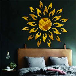Set Oglinzi Design 3D GOLD SUN - Oglinzi Decorative Acrilice Luxury Home 27 buc/set
