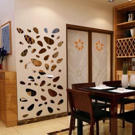 Set Oglinzi Design 3D Silver Piatra Cubica- Oglinzi Decorative Acrilice Luxury Home 12 buc/set