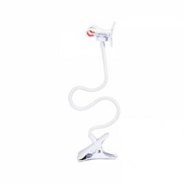 Suport flexibil cu rotatie 360 grade , brat si clema metalica ,50 cm , Alb