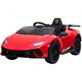 Masinuta electrica chipolino lamborghini huracan red cu scaun din piele si roti eva