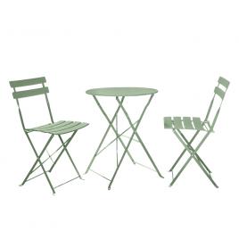 Set masa scaune gradina otel verde obax 59.5x59.5x71 cm, 42x51x81 cm