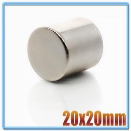 Magnet puternic neodim disc rotund 20x20mm cu suprafata nichelata