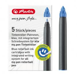 Rezerva roller my.pen cerneala albastra set 5 bucati - cutie de carton
