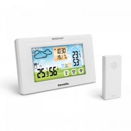 Termometru digital și ceas cu alarmă - exterior / interior - usb, baterie - alb