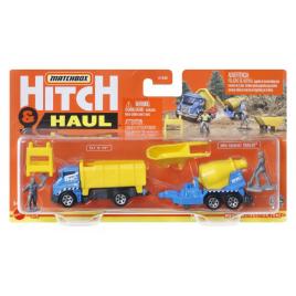 Matchbox hitch&haul set 2 vehicule mbx construction zone tilt n tip mbx cement