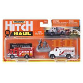 Matchbox hitch&haul set 2 vehicule mbx fire rescue hazard squad mbx ambulance