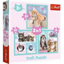 Puzzle trefl 3in1 pisicutele dragalase