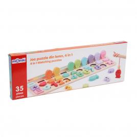 Joc puzzle din lemn, 4 in 1, 35 de piese