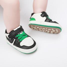 Adidasi albi cu negru si verde - smart (marime disponibila: 3-6 luni (marimea