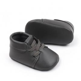 Pantofiori gri pentru baietei - stan (marime disponibila: 6-9 luni (marimea 19