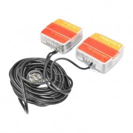Set lampi led magnetice pentru remorca cu fisa 7 pini 12v +cablu