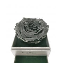 Cutie pentru bijuterii cu trandafir criogenat 8cm negru, 9x9x10 cm