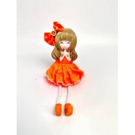 Figurina de rasina fetita portocaliu