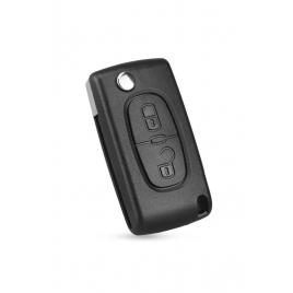 Carcasa cheie briceag peugeot 307 2 butoane cu suport baterie lamela hu83 fara logo