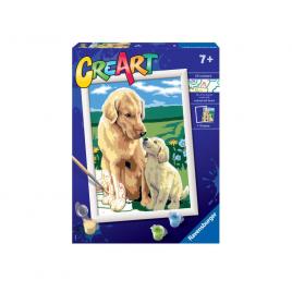 Pictura pe numere ravensburger - catel cu pui