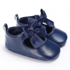Pantofiori cu fundita drool (culoare: bleumarine, marime: 0-6 luni)