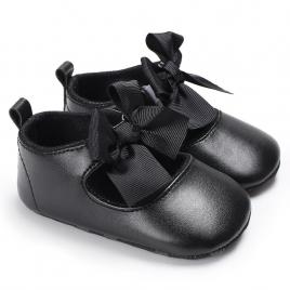 Pantofiori cu fundita drool (culoare: negru, marime: 0-6 luni)