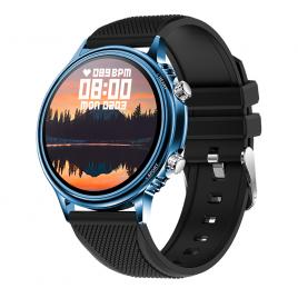 Ceas smartwatch xk fitness cf81 cu functii monitorizare sanatate, pedometru, moduri sport, cronometru, calorii, alarma, bratara silicon, albastru