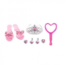 Set accesorii pentru fetite cu pantofiori pretty girl 8 piese roz