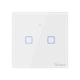 Intrerupator smart  cu touch wifi + rf 433 sonoff t1 eu tx, 2 canale