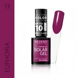 Lac de unghii solar gel, revers, 12 ml, rosu inchis, nr 13, euphoria