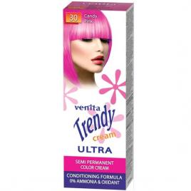 Vopsea de par semipermanenta, trendy cream ultra, venita, nr. 30, candy pink