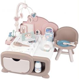 Centru de ingrijire pentru papusi smoby baby nurse cocoon nursery crem cu papusa si accesorii