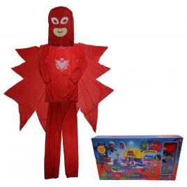 Costum pentru copii ideallstore®, red owl, marimea 7-9 ani, 120-130, rosu, parcare inclusa