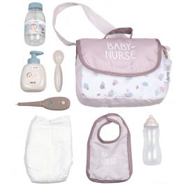 Gentuta de infasat pentru papusa smoby baby nurse changing bag crem cu accesorii