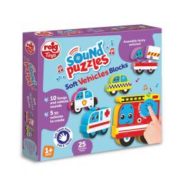 Puzzle blocks cu sunete 25 piese - vehicule