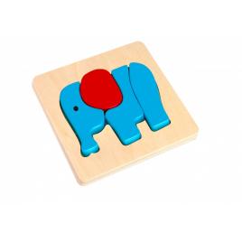 Mini puzzle lemn, elefant